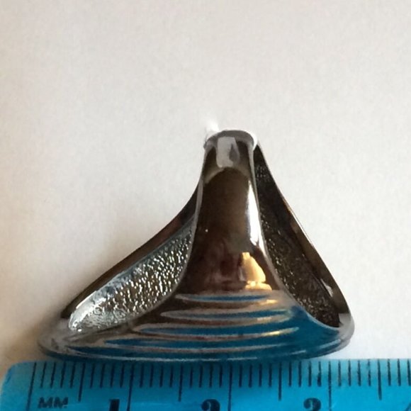 Boho Goth Cocktail Ring Size 9 10 Bohemian Gothic Cubic Zirconia Gunmetal Plated - Picture 11 of 12